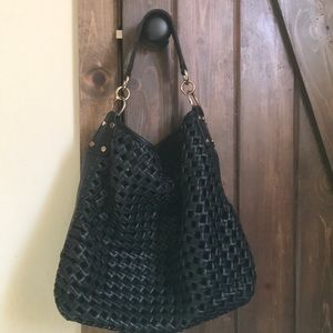 Cute knotted pleather shoulder bag
